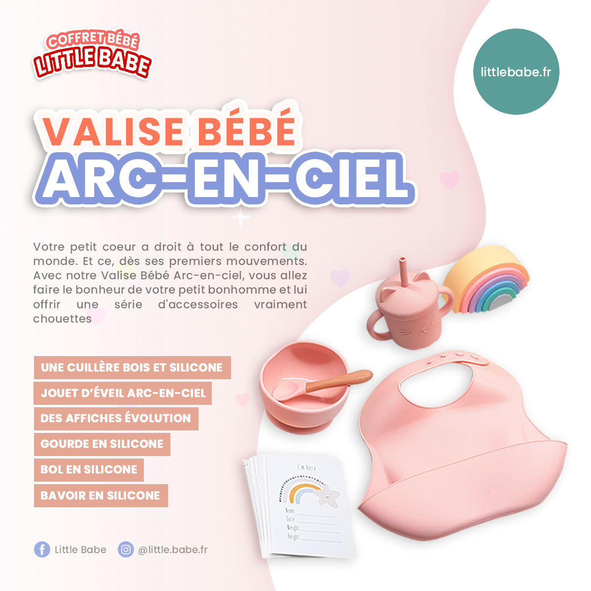 Valise bébé arc-en-ciel